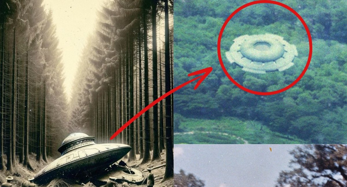 Helicopter Captures UFO Hovering Over Forest, Leaving Everyone Confused.Thai