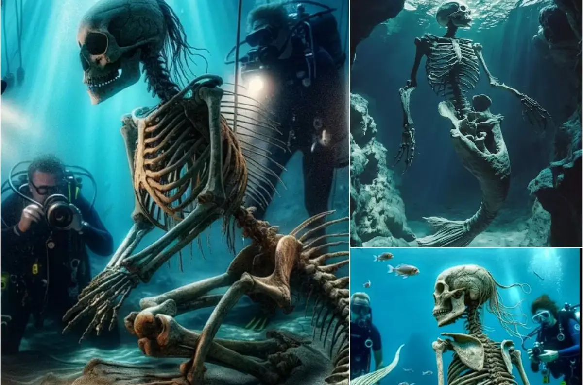 La excavación de ruinas bajo el mar más profundo del mundo descubrió esqueletos de sirenas que se cree que fueron traídos por extraterrestres a estas especies